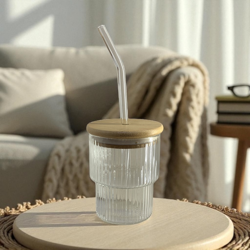 VASO DE CRISTAL HERMETICO C/SORBETE 10.5*8CM