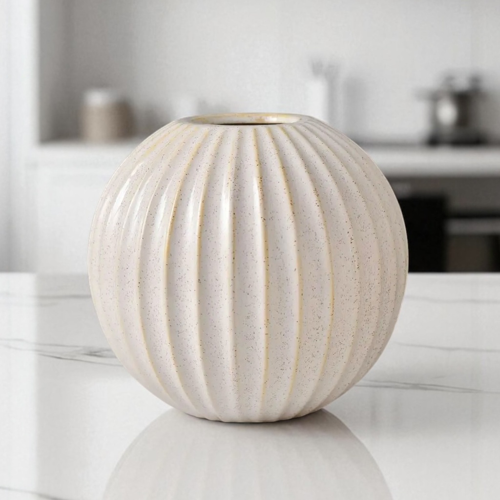 FLORERO CERAMICA BLANCO REDONDO REF:25460 14CM 