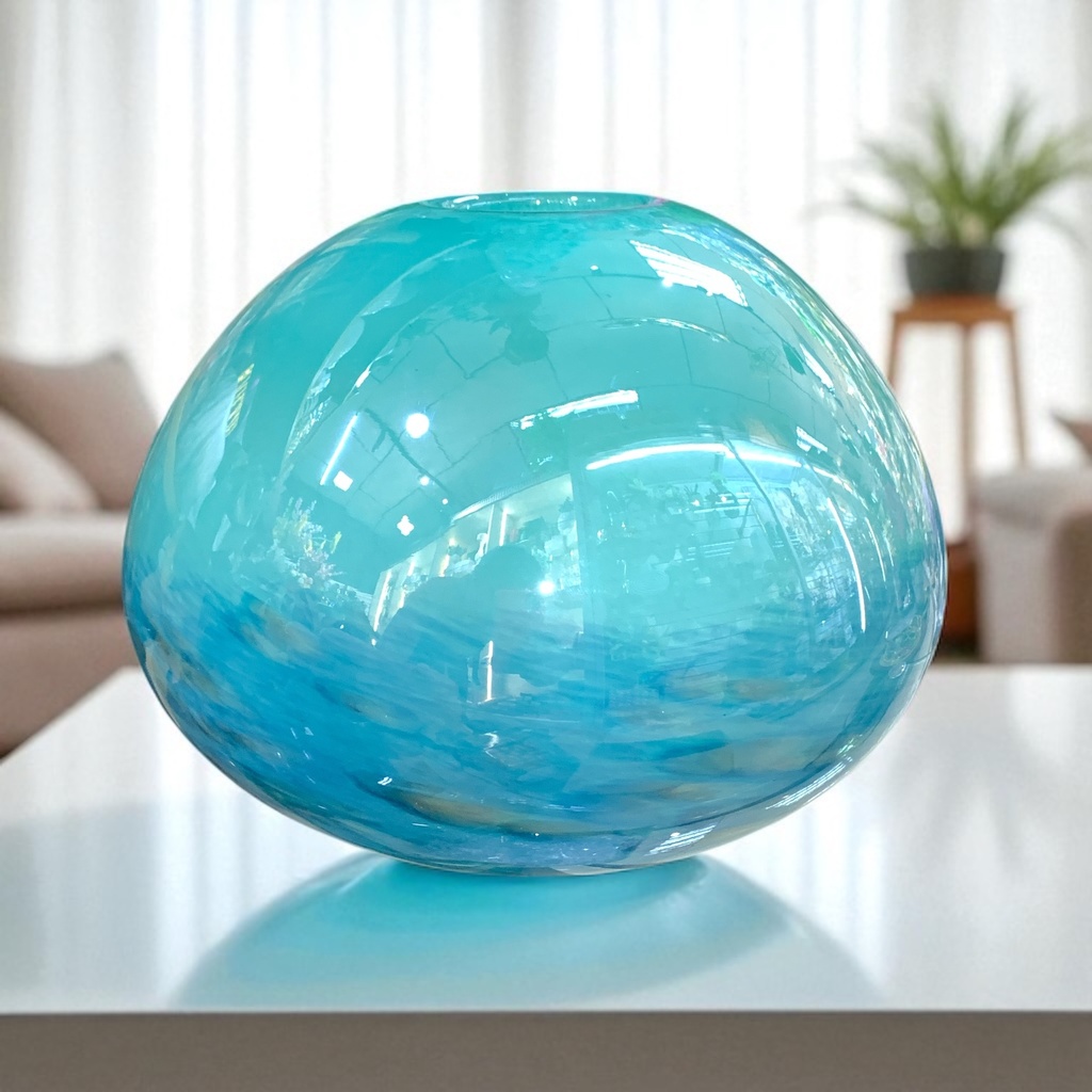 FLORERO DE MURANO TURQUEZA 23*18CM