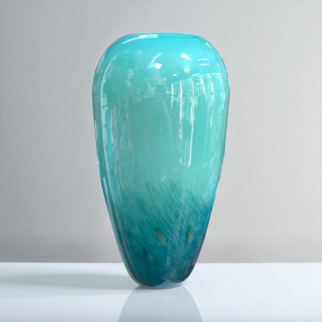 FLORERO DE MURANO TURQUEZA 21*37CM