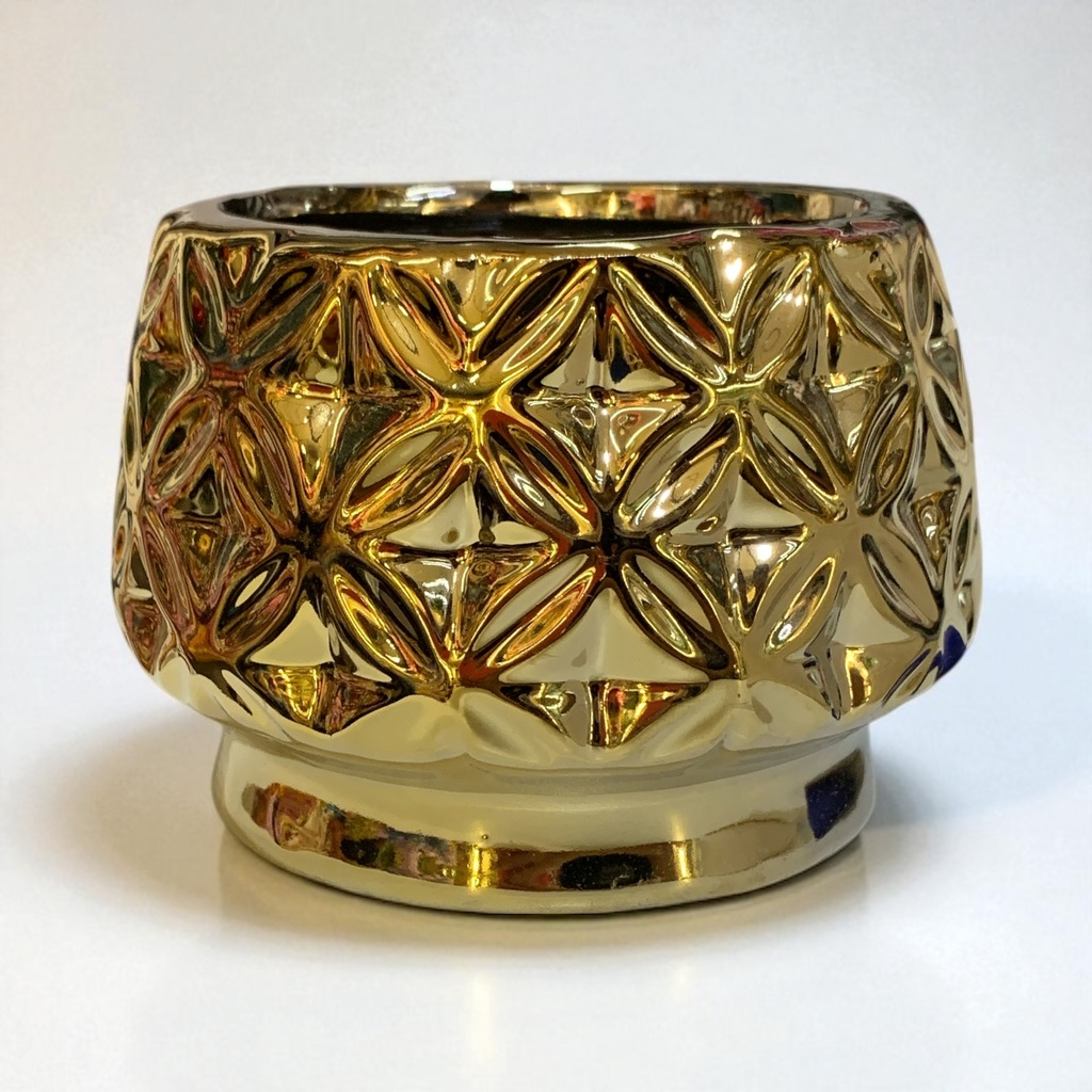 MACETA DORADA EQUIS 12X9CM