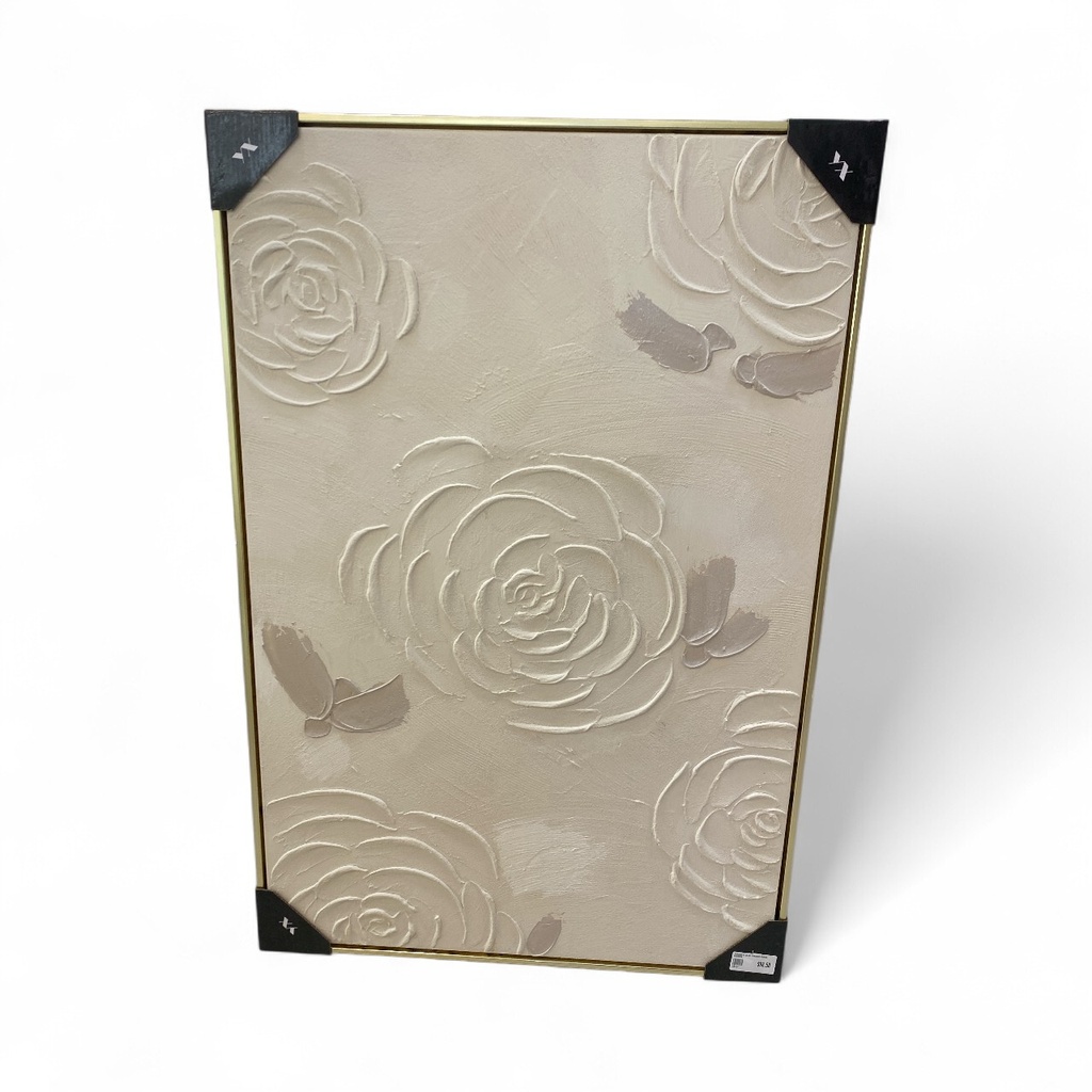 CUADRO AL OLEO  C/MARCO ROSAS 60X90CM