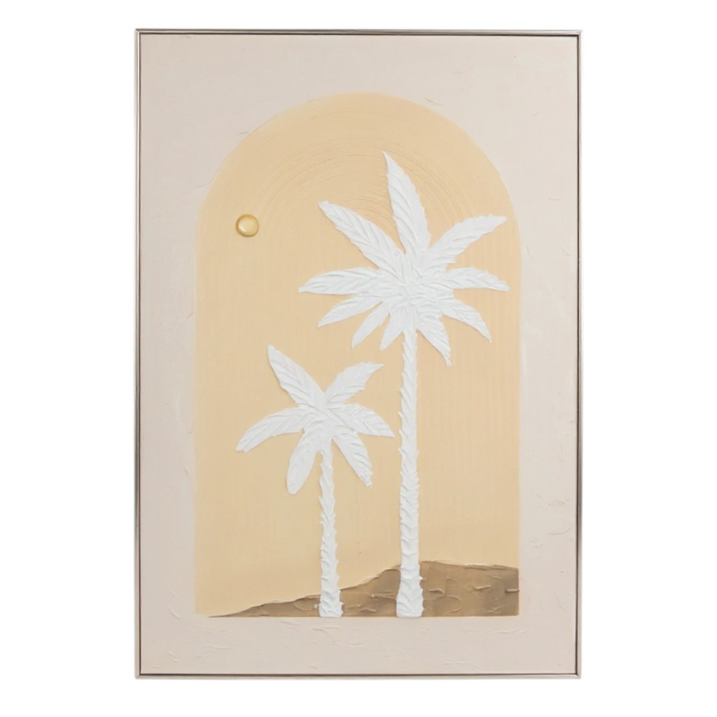 CUADRO AL OLEO C/MARCO PALMERAS 70X110CM