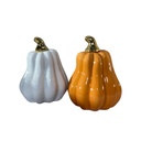 CALABAZA DE PORCELANA DOS COLORES,       11X9 CM