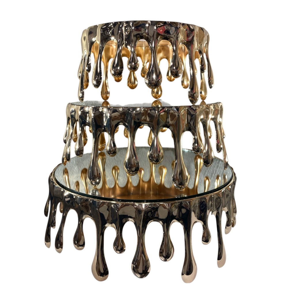 PORTA TORTA METALICO SETX3 30X11CM, 25X11CM, 20X11CM