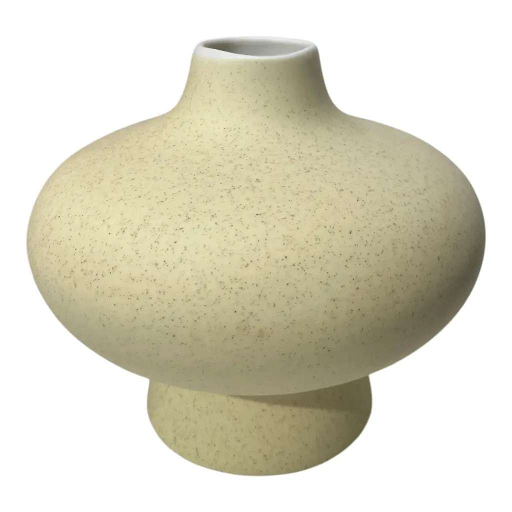 FLORERO JAPANDI T/VASIJA BEIGE DE CERAMICA Ø15X13CM