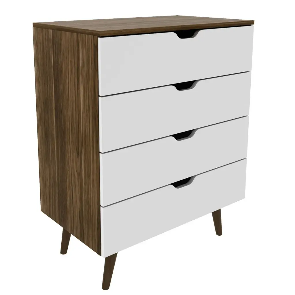 COMODA 4 CAJONES ALMENDRA/BL 68X92X40CM