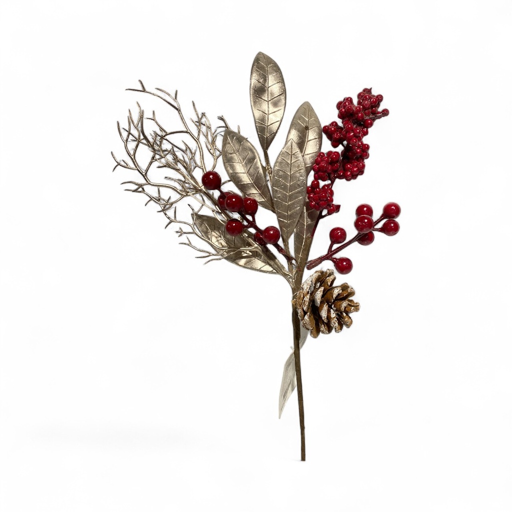 RAMA CHAMPAGNE BERRIES ROJO 35CM