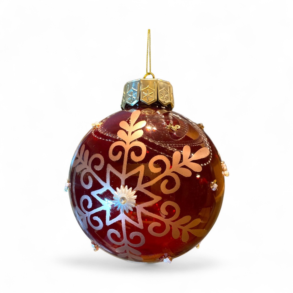 ESFERA NAVIDAD ROJA REF: ES26668. 12CM