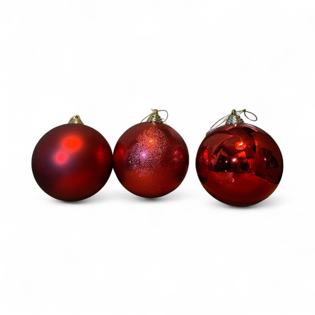 ESFERA NAVIDAD 12CM ROJA ES26677