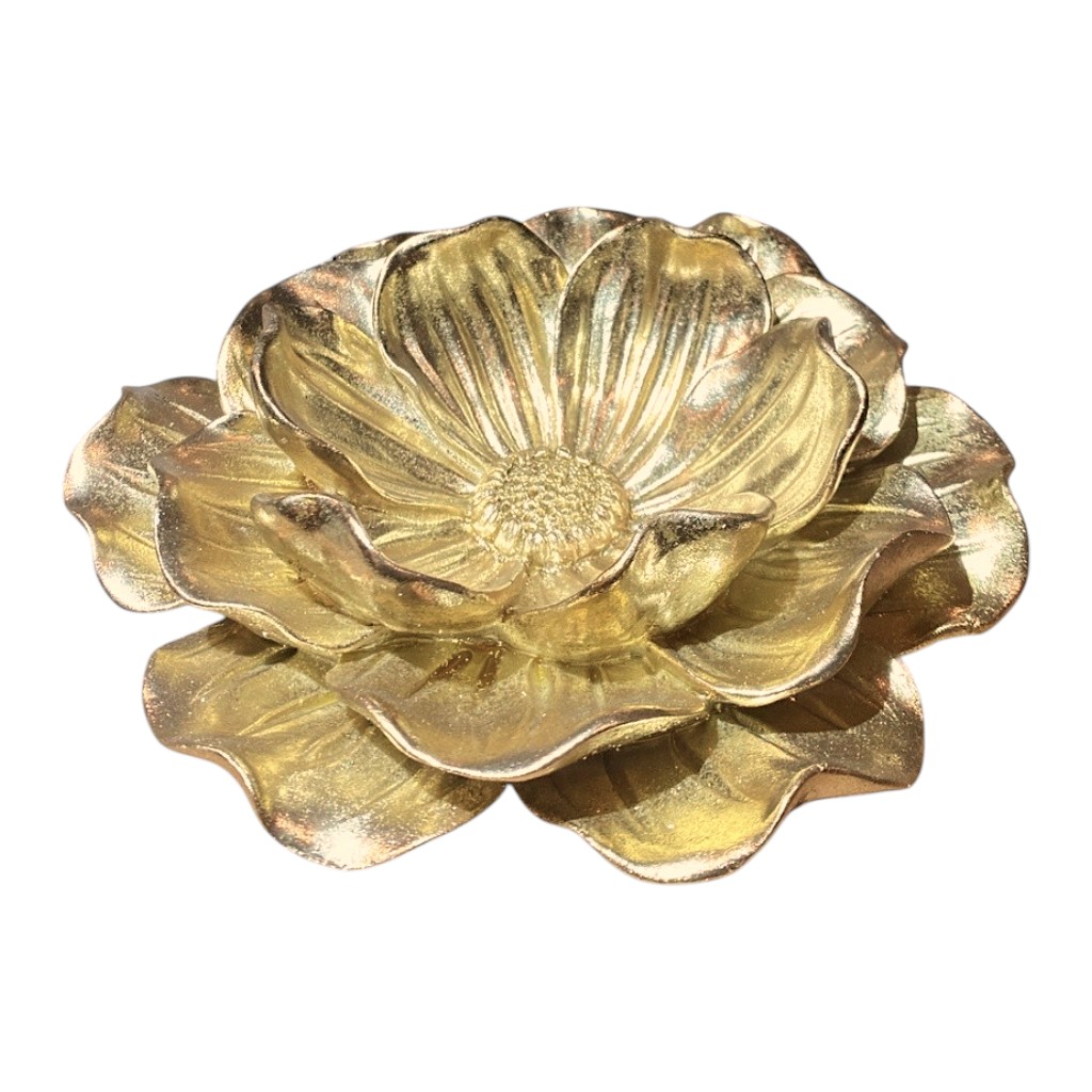 FLOR DECORATIVA DORADA RESINA 20x19x5.5CM - TG171960/172075
