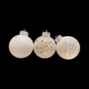 ESFERA NAVIDAD 12CM SETX3 BLANCA/TRANSPARENTE REF:ES26661 13X37X12CM