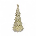 ADORNO ARBOL NAV. RESINA BEIGE/PLATEADO TGQY2031 10X10X21CM