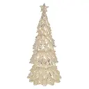 ARBOL NAVIDAD BEIGE/PLATA, RESINA, TGQY2029.  12X12X27CM