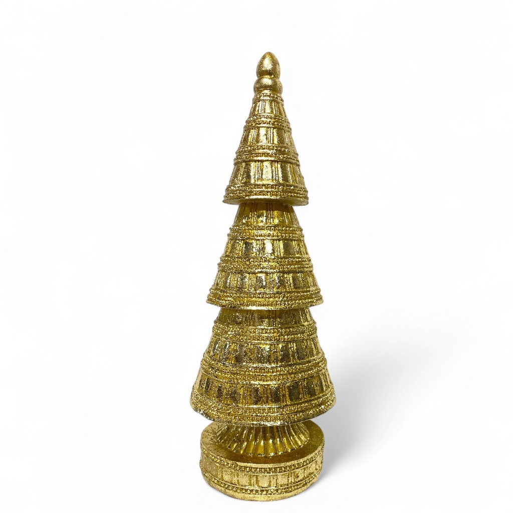 ARBOL NAVIDAD, DORADO RESINA, TG632876, 10X10X29CM