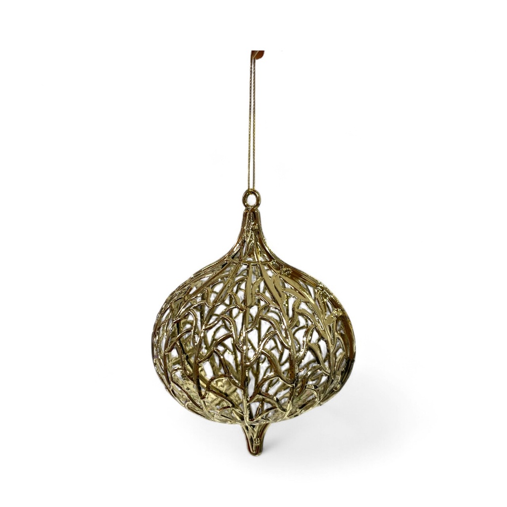 COLGANTE NAVIDEÑO TROMPO DORADO, REF:ES26840, 13X19CM