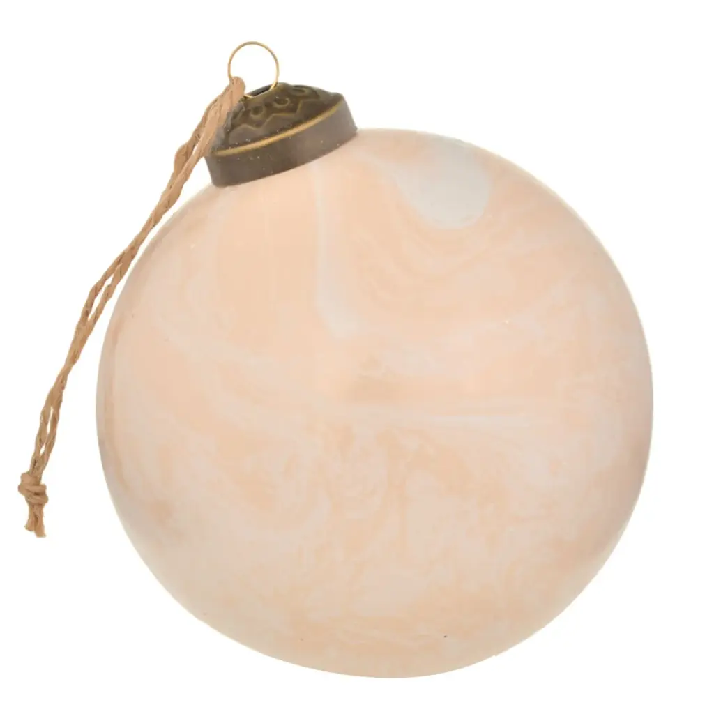 ESFERA NAVIDAD BEIGE/CAFE SETX2PZ. ES26889.  Ø10CM