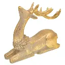 RENO NAVIDEÑO. DORADO RESINA REF:TG632805  23X9.5X20CM
