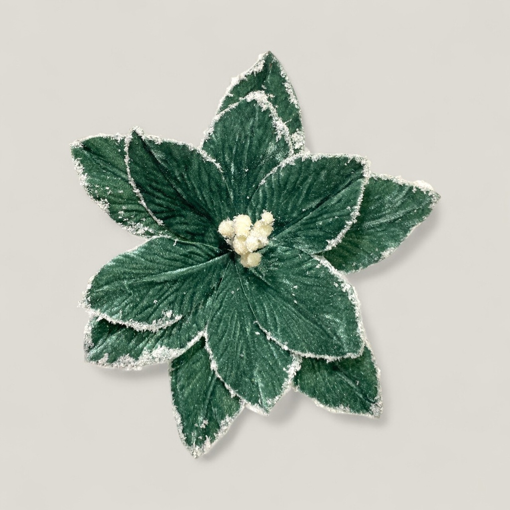 FLOR NAVIDEÑA VERDE OLIVA, REF:LG-25184, 26X29CM 
