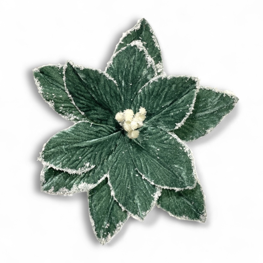 FLOR NAVIDEÑA VERDE OLIVA, REF:LG-25184, 26X29CM 