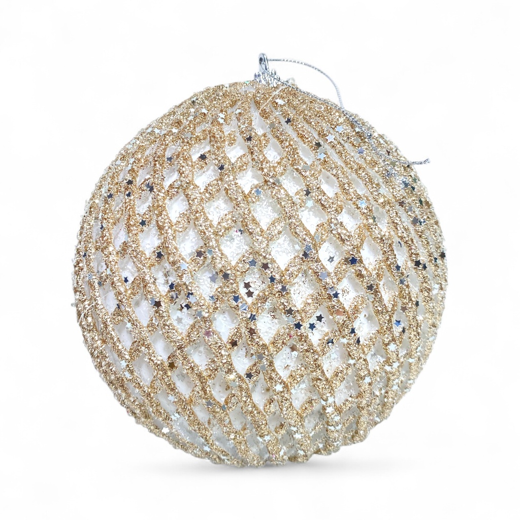 ESFERA NAVIDAD 15CM CHAMPAGNE CLARO REF:ES26852