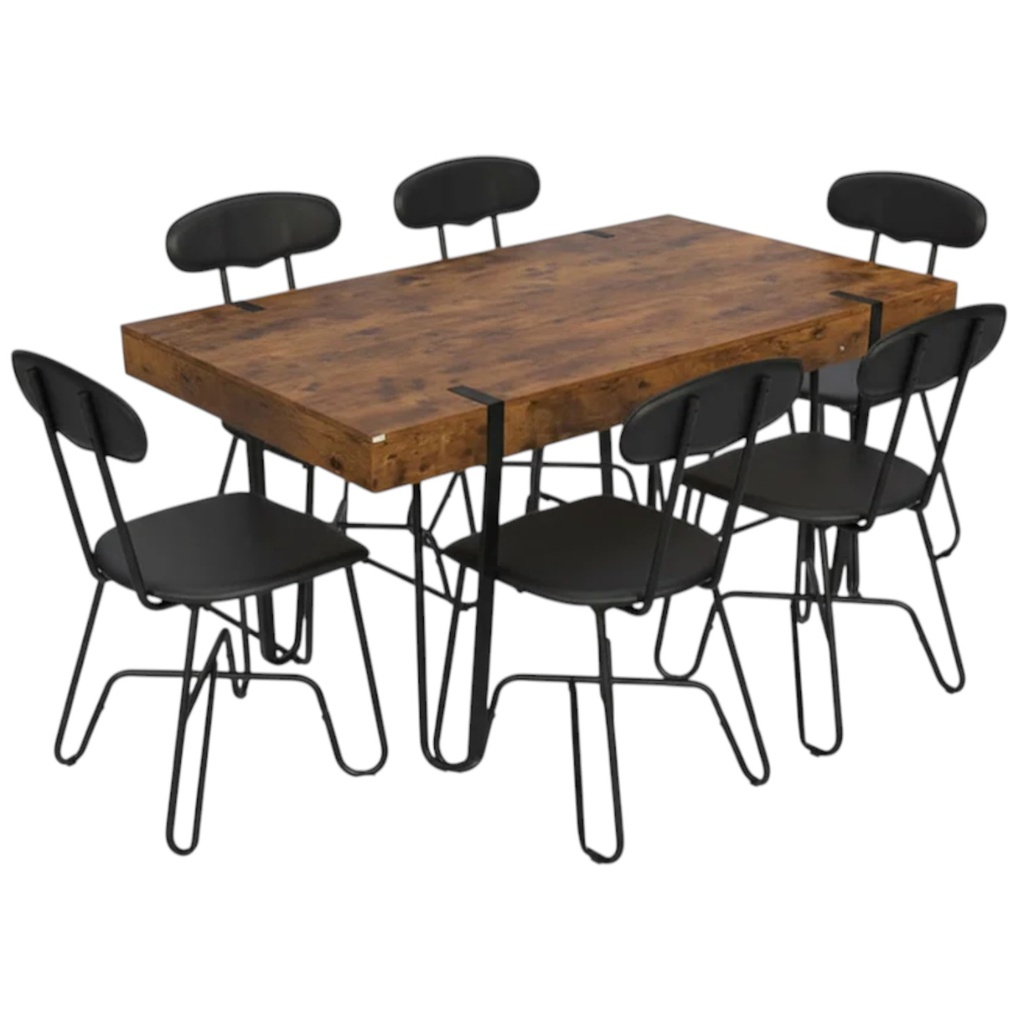 JUEGO DE COMEDOR 6PUESTOS REF:LY-N0980 (1MESA+6SILLAS)