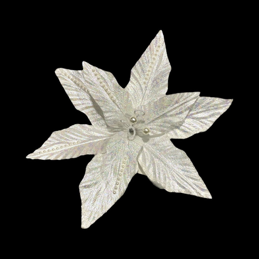 FLOR NAVIDEÑA BLANCA REF:SH23-277, 27X35CM Ø27CM