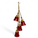 CAMPANAS NAVIDEÑAS COLGANTES 2COLORES METALICAS 50CM LARGO Ø8CM