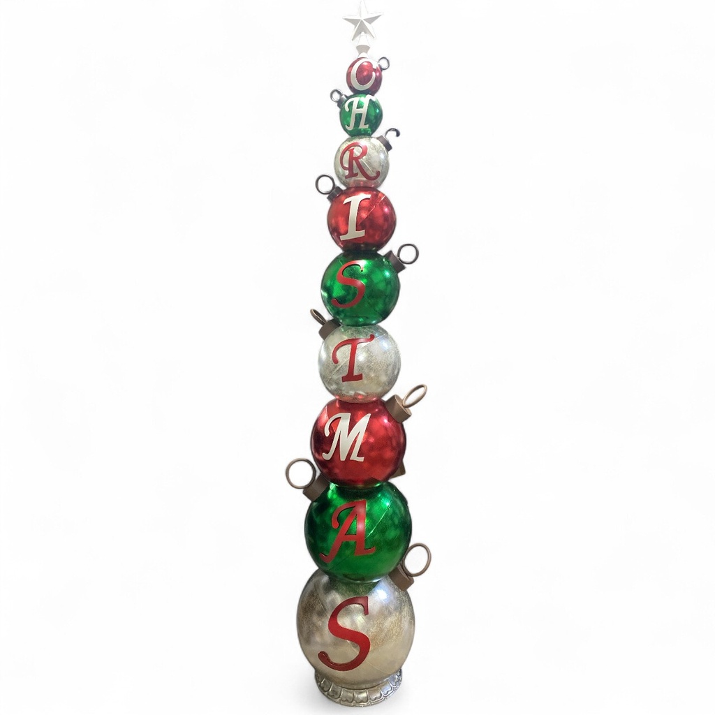 CASCABEL NAVIDEÑO 210CM ALTO METALICO "CHRISTMAS"  50X210CM