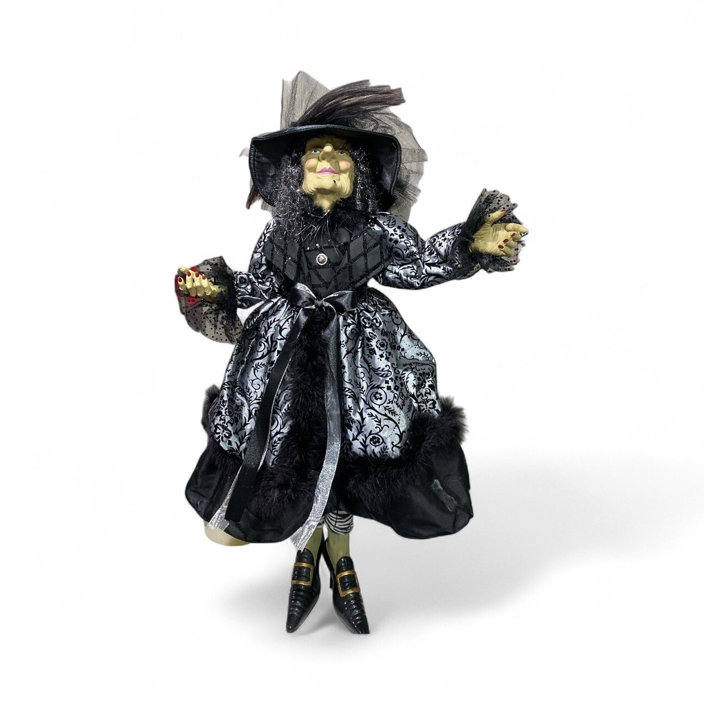 BRUJA NEGRA/PLATEADO HALLOWEEN 40X40X115CM