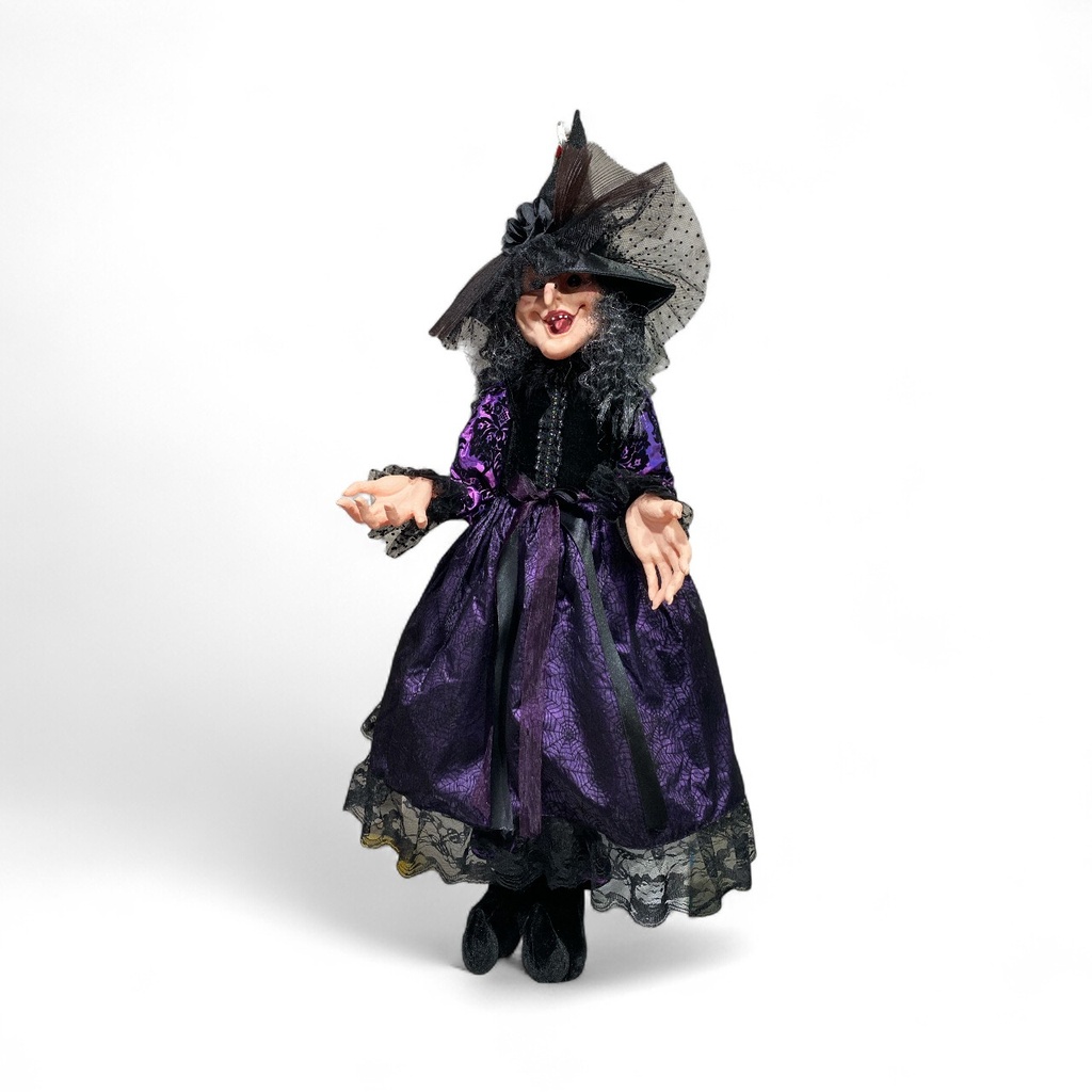 BRUJA NEGRA/MORADO HALLOWEEN 40X40X115CM