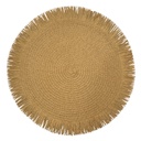 INDIVIDUAL REDONDO CAFÉ CON FLECOS 38 CM