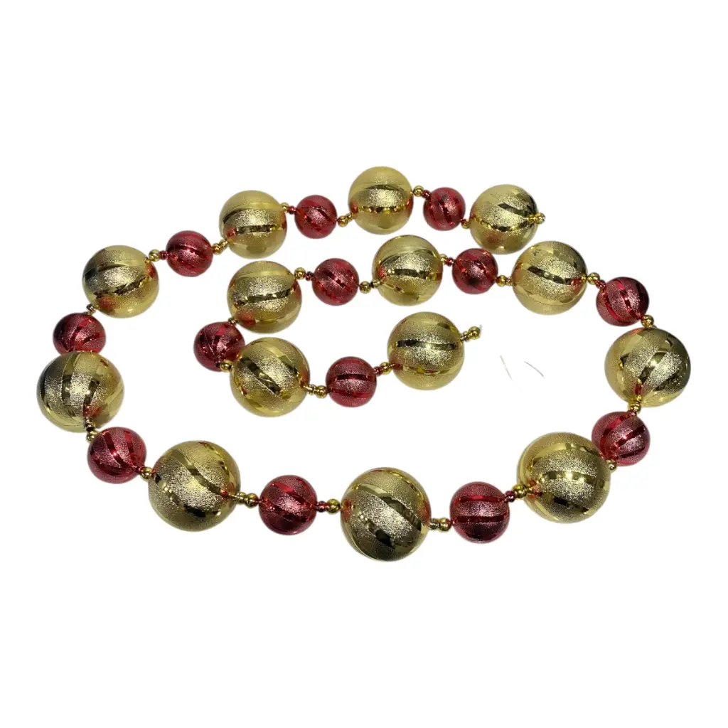 ESFERA NAVIDAD GUIRNALDA BOMBILLO DORADO/ROJO 170CM Ø5CM