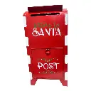 BUZON NAVIDEÑO METALICO ROJO/BLANCO 27X20X53CM