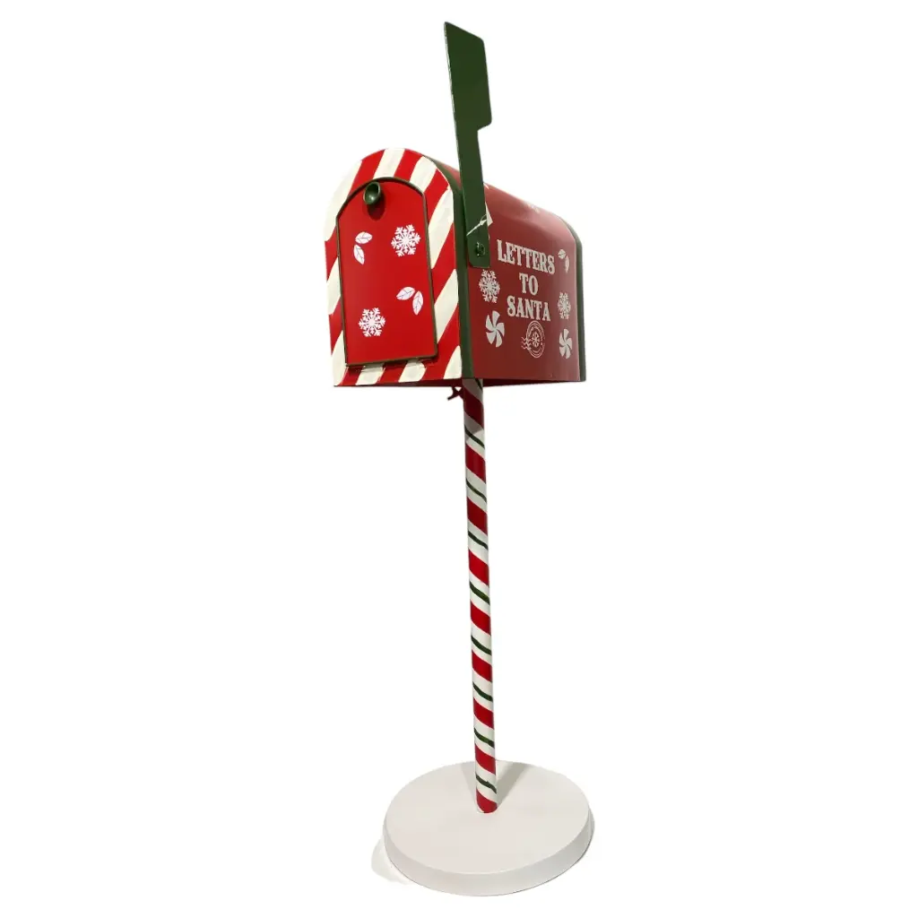 BUZON NAVIDEÑO METALICO SANTA ROJO 25X30X80CM
