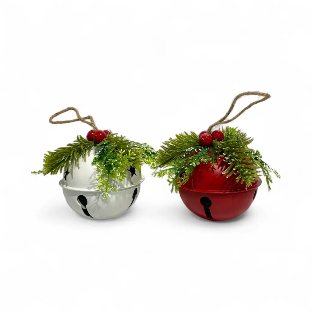 CASCABEL NAVIDEÑO METALICO 2 COLORES 8CM C/U