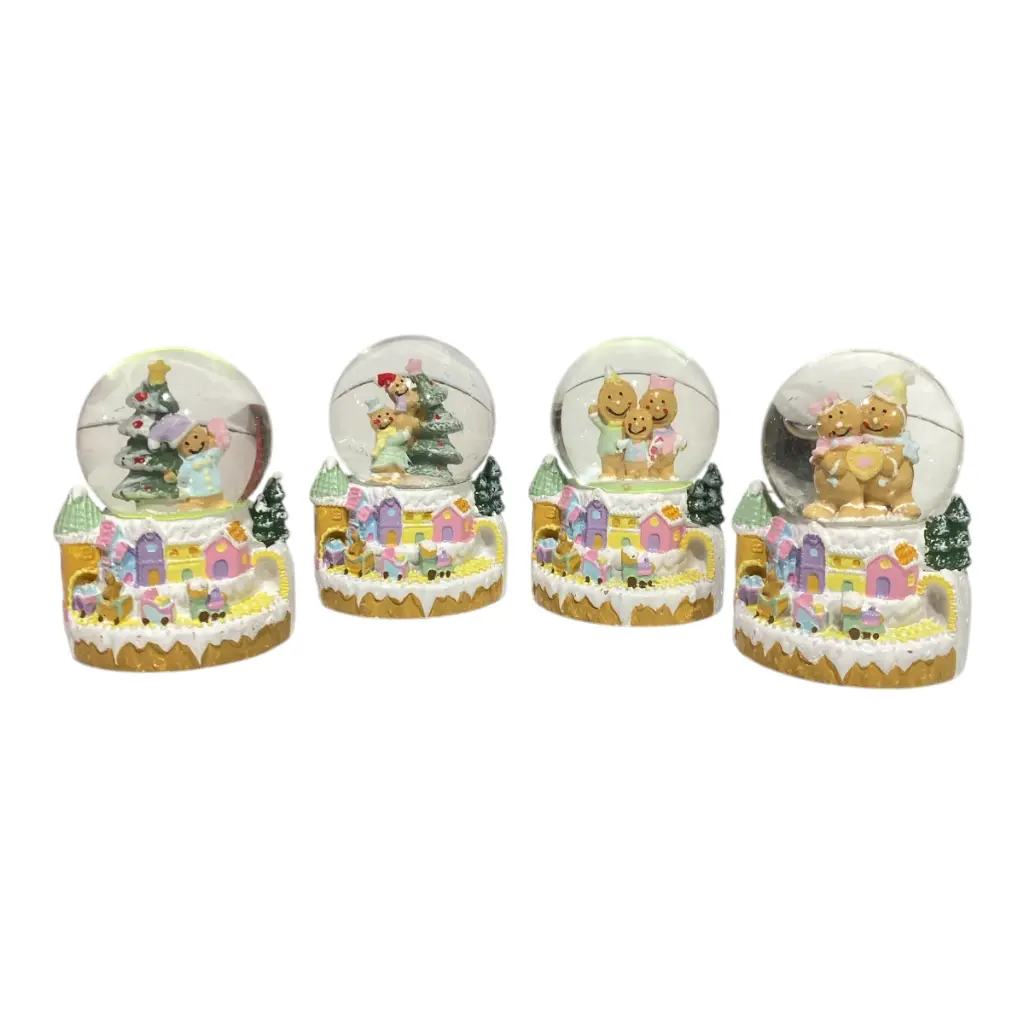 ESFERA DE AGUA JENGIBRE RESINA/VIDRIO CON LUZ LED 5X7.5CM C/U