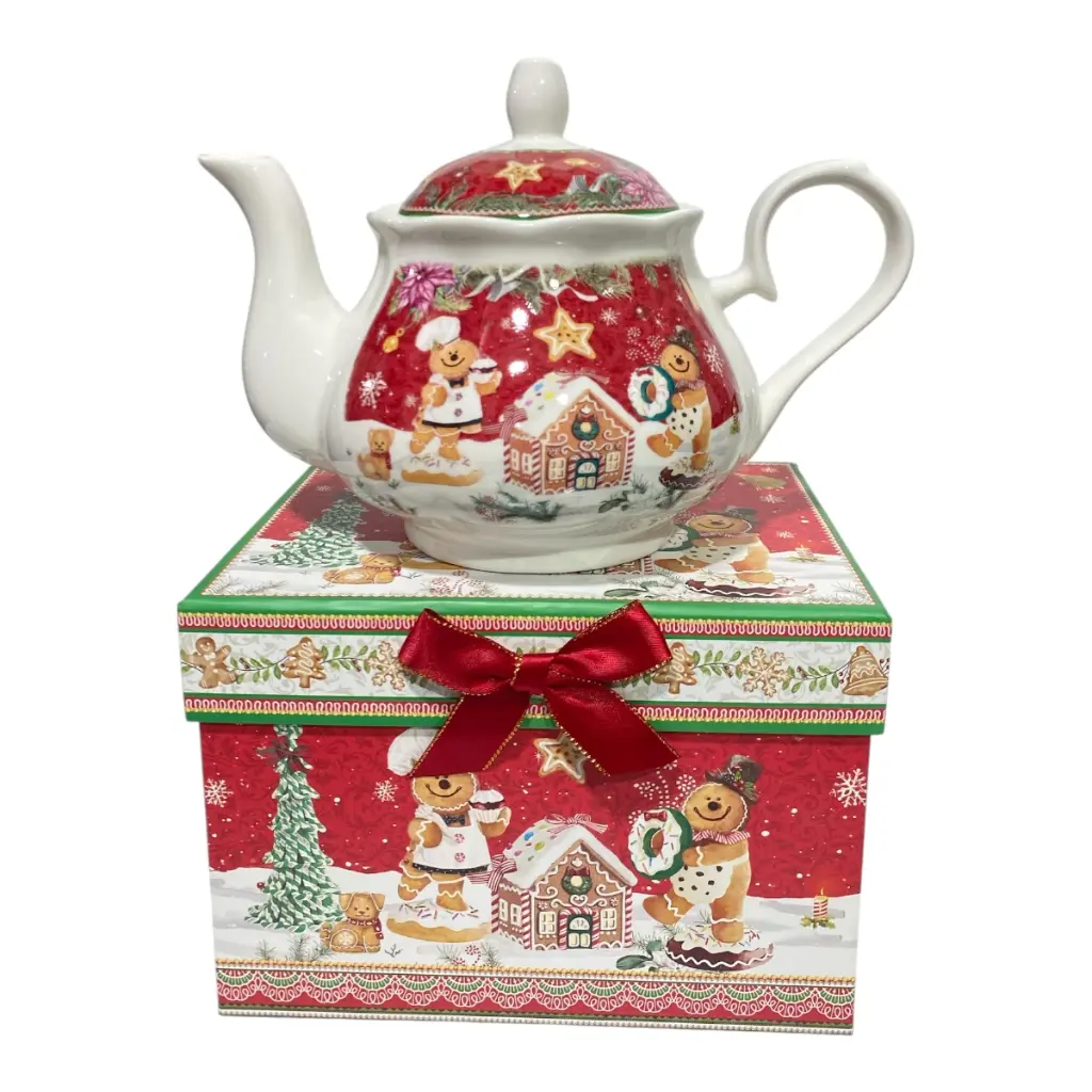 JARRA JENGIBRE NAVIDEÑA PORCELANA 20X16X14CM 1LITRO