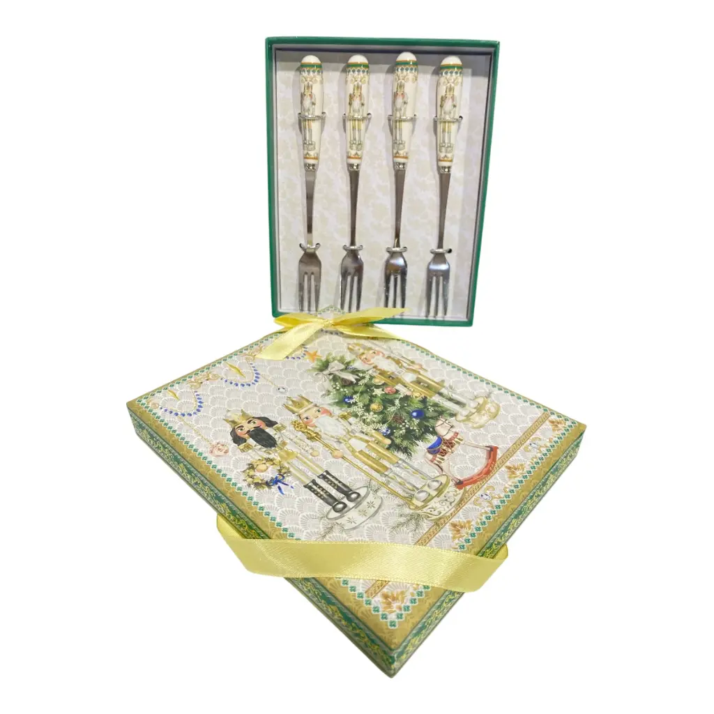 TENEDOR CASCANUEZ NAVIDEÑO SETX4PZS. PEQUEÑOS 16CM