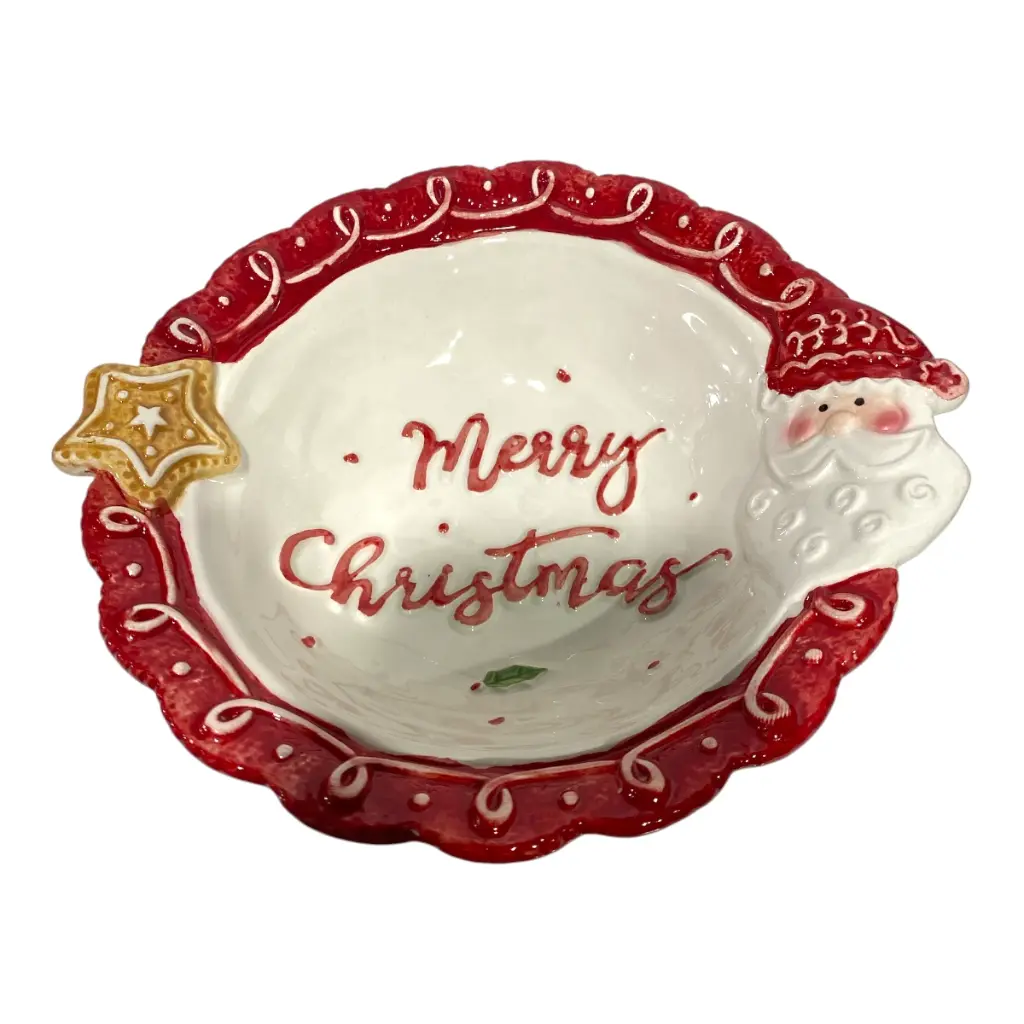 POZUELO NAVIDEÑO PORCELANA MERRY CRISTMAS 21X7CM
