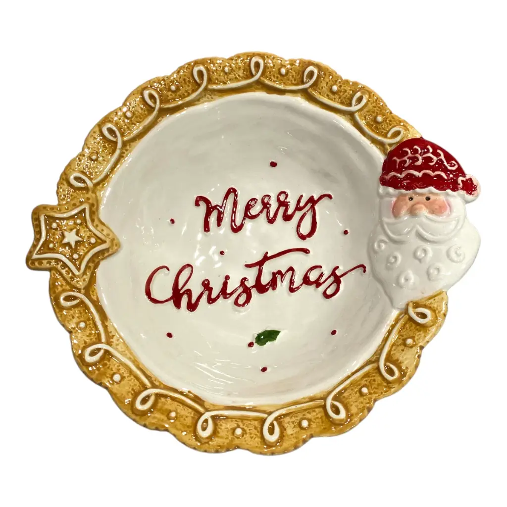 Bowl navideño merry christmas jengibre porcelana 21x7cm