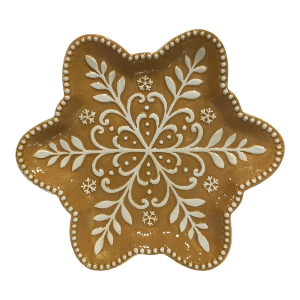 BANDEJA NAVIDEÑA COPO JENGIBRE PORCELANA 26X26X2.5CM