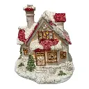 MINI CASA C/LUZ LED ROJO/BLANCO 11X12X11CM