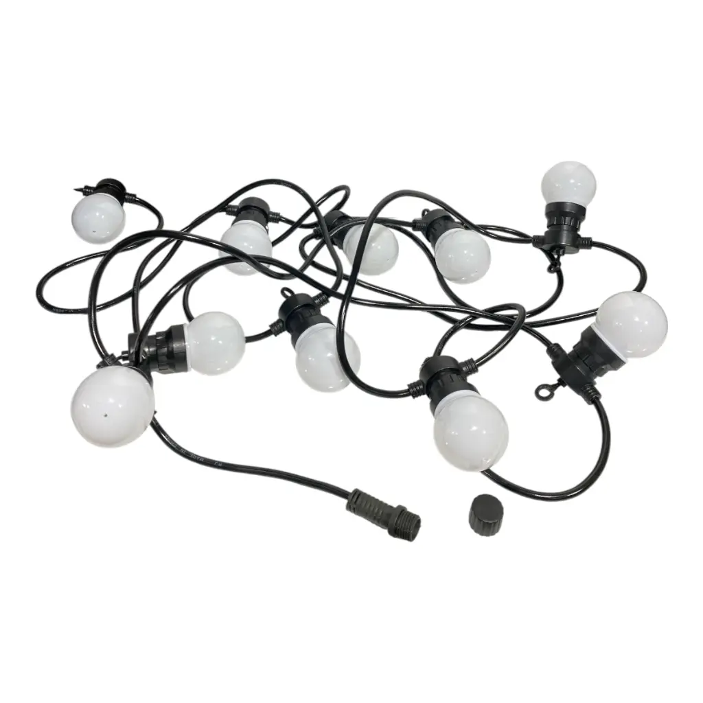 LUCES LED 10 FOCOS LUZ CALIDA 5METROS DOBLE CONECTOR