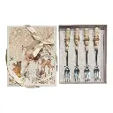 TENEDOR RENO NAVIDEÑO SETX4PZS. PEQUEÑOS 16CM