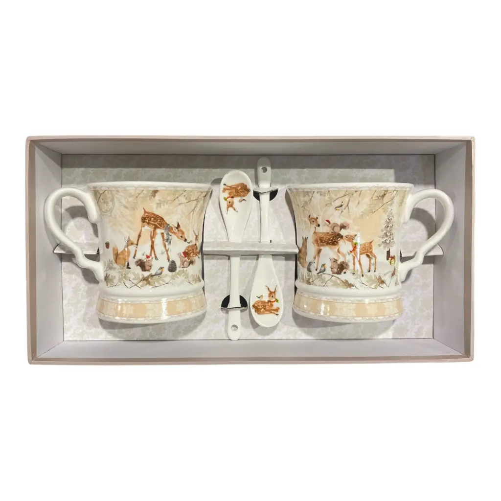 TAZA RENO C/CUCHARA PORCELANA SETX4PZS. 300ML