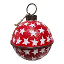 Cascabel Navideño Metálico Rojo con estrellas blancas Ø40cm X 55cm alto
