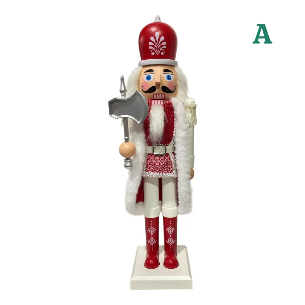 CASCANUEZ NAVIDEÑO PLASTICO ROJO/BLANCO A BATERIAS 38CM