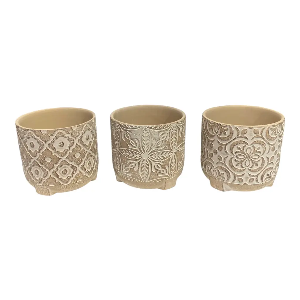 MACETA CERAMICA ENVEJECIDA 3MOD. 13X13CM C/U