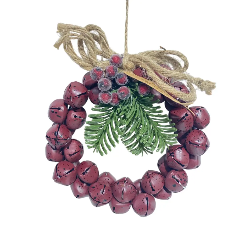 CORONA NAVIDEÑA CASCABELES VINO Ø20CM